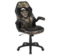 Flash Furniture Silla para Videojuegos con Respaldo Alto - Silla ergonómica de Oficina con reposabrazos Ajustables y Tela de Malla Silla de Caza y Oficina en casa - Camuflaje