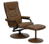 Flash Furniture Sillón reclinable y otomano contemporáneo Rachel con múltiples Posiciones con Base Envuelta en Piel Palimino Soft