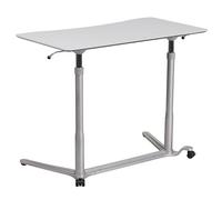 Flash Furniture ergonómico para computadora Sentado, Escritorio de pie, Metal, Gris Claro, Set of 1
