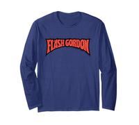 Flash Gordon Classic Texto Rojo Logo Cómic Manga Larga