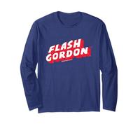 Flash Gordon Flash Effect Retro Comic Texto Logo Manga Larga