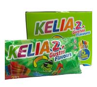 Flash Helado Kelia 2 Gustos - 2 Sabores - Pack de 60 Polos Congelables | Sabores Variados de 2 Gustos en un mismo Flash | Apto para Veganos | Ideal para este Verano | Sin Gluten