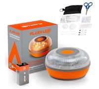 FLASH LED SOS Luz de Emergencia V16 Conectada Homologada DGT 3.0 OBLIGATORIA, SIM y Servicio DE Datos Incluido hasta 2038, Base Imantada, Resistencia al Agua y Polvo IP54 + Set Mini Primeros Auxilios