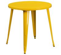 Flash Muebles 30 'Redondo Metal Indoor-Outdoor Cuadro, Metal, Amarillo, 77.47 x 77.47 x 12.7 cm