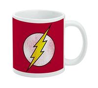 Flash - Taza de café de cerámica con logotipo envejecido, tazas de regalo novedosas para café, té y bebidas calientes, 11 onzas, color blanco