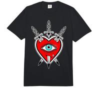 Flash Tradicional Americano del Tatuaje del corazón x la Daga Comfort Colors Adult Heavyweight T-Shirt