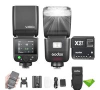 Flash TTL Godox V480 O V480-O para cámaras Olympus Panasonic con Disparador X2T-O, GN50 1/8000 HSS, Tiempo de Recarga de 1,7 s, batería de Iones de Litio y Flash de Pant