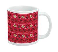 Flash Ugly Christmas Sweater - Taza de café de cerámica con patrón de suéter navideño, tazas de regalo novedosas para café, té y bebidas calientes, 11 onzas, color blanco