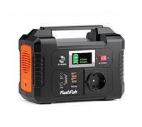 FlashFish estacion de energia portatil 200W, 151Wh Generador Solar, Salida de CA de 230V, Batería de Emergencia, Generador Electrico Portatil para Acampar, Aventuras y Emergencias