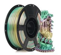 FLASHFORGE Filamento degradado de seda PLA Dreamy Trio con cambio de color, filamento de impresión 3D de arco iris, amarillo carmín cian, brillante cambio de color rápido cada 8 m, textura sedosa y