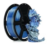 FLASHFORGE Filamento degradado PLA de seda, filamento de impresión 3D multicolor que cambia de color arcoíris, plata a azul brillante, cambio de color rápido cada paso de 8 m, textura sedosa y brillo