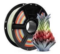 Flashforge Filamento para impresora 3D de 1,75 mm, filamentos para impresora 3D, 1 kg, precisión dimensional +/- 0,02 mm, respetuoso con el medio ambiente, sin humo y sin olor (arco iris, seda PLA)