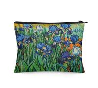Flashideas Bolsa de maquillaje para bolso de viaje, organizador de cosméticos pequeño portátil para mujer, Van Gogh Iris 1, 1 Set