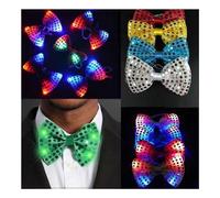 Flashing Light Up Bow Tie Necktie LED Mens Party Lights Sequins Bowtie Wedding,4 pack