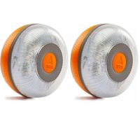 FlashLED Luz de Emergencia V16 Certificada DGT 3.0, con Geolocalización, App Incluida, Tarjeta SIM y Servicio de Datos Gratis hasta 2038, Base Imantada (Paquete de 2)