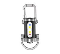 Flashlight Keychain - Mini LED Pocket Torch, USB Rechargeable Compact Key Ring Light with Three Brightness Modes, Quick Access Illumination Feature, Ideal for Camping Hiking Night Walks