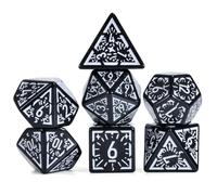 FLASHOWL D&D - Cubo de reloj DND con diseño de estrellas y cubos de luna W20, diseño retro D&D con dados poliédricos D20 Dungeons and Dragons