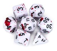 FLASHOWL DND Juego de Dados con Spray Irregular Punto Azul Juego de Roles poliédrico Juego de Dados D20 Dice Dungeons and Dragons Juego de Dados de 7 (Fucsia)