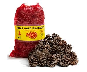 FlashPrix Piñas Encendido Ecológicas, Secas y Grandes para Barbacoa, Chimenea, Caldera y Estufa, 32L