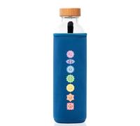 FLASKA | Botella de Agua de Vidrio | 500ml | Sin BPA | Tapa a Rosca | Funda de Neopreno | Ideal para Deporte, Oficina, Yoga | Estructura el Agua | Chakras