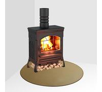 FLASLD Alfombra Ignifuga Semiredonda,Estera ignífuga para Chimenea,Alfombrilla Protectora para chimeneas, Estufas chimeneas para Proteger el Suelo contra chispas