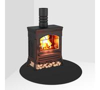 FLASLD Estera de Esquina ignífuga Debajo de la Chimenea Protege Suelos, Cubiertas y terrazas de chispas (100 x 100 cm, Negro)