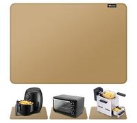 FLASLD Tapete resistente al calor para freidora de aire, alfombrillas de silicona ignífugas para encimera de cocina, protector de encimera, antideslizante e impermeable (41 x 61 cm, marrón)