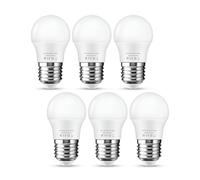 Flaspar Bombilla LED E27 esfera 5W equivalente a 40W, bombillas led luz blanca fría 6000k 430Lm, bombilla de forma de bola de golf P45 / G45, ataque Edison E27, no dimmable, paquete de 6