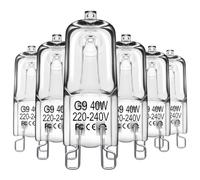 Flaspar Bombillas Halógenas G9, 40W 230V 2800K Blanco Cálido Regulables Resistente al Calor 300°C, 360° Ángulo de Haz para Horno, 560LM Bombillas Resistentes al Calor para Horno y Microondas, 6 Piezas