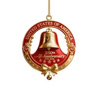 Flat Acrylic Pendant Decor, America 250th Bell 2D Ornament, 1776-2026 Commemorative Hanging Decoration for Door, Patio, Fence and Dormitory Display