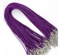 Flat Braided Leather Cord, 10 Pcs 1.5mm DIY Faux Adjustable Pendant Necklace Chains Multicolor(Dark Purple)