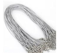 Flat Braided Leather Cord, 10 Pcs 1.5mm DIY Faux Adjustable Pendant Necklace Chains Multicolor(Grijs)