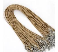 Flat Braided Leather Cord, 10 Pcs 1.5mm DIY Faux Adjustable Pendant Necklace Chains Multicolor(Light Brown)