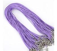 Flat Braided Leather Cord, 10 Pcs 1.5mm DIY Faux Adjustable Pendant Necklace Chains Multicolor(Light Purple)