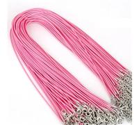 Flat Braided Leather Cord, 10 Pcs 1.5mm DIY Faux Adjustable Pendant Necklace Chains Multicolor(Roze)