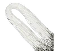 Flat Braided Leather Cord, 10 Pcs 1.5mm DIY Faux Adjustable Pendant Necklace Chains Multicolor(Wit)