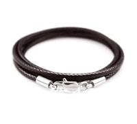 Flat Braided Leather Cord, 5 Pcs Multicolor 45-50cm Copper Lobster Clasp(Dark Coffee,50cm)