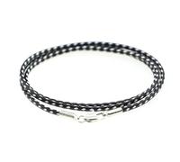 Flat Braided Leather Cord, Pack Of 5 With Lobster Clasp For Jewelry Making Multicolor 45-50cm(Black White,45cm)