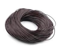 Flat Braided Leather Cord, Round 1-5mm Multicolor For Jewelry Making(Deep Coffee,2.5mm X 5 Meters)