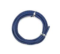Flat Braided Leather Cord, Round 3-6mm Multicolor 2m For Jewelry Making(Sapphire,4mm)