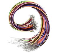 Flat Braided Leather Cord, Wax Rope DIY Jewelry Making Multicolor 45-50cm 50 Pcs(Multicolore)