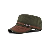 Flat cap peaked cap men's leather hat brim hat Ba embroidery five-pointed star hat curved brim casual mountaineering sun visor hat