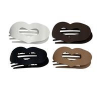 Flat Claw, Heart French Hair Claw, 3.74 x 1.97 x 1.38 inches, 4 Piece Non Slip, Elegant Tresses Accessories, Strong Grip Barrettes for Women, Thick Medium, Girls Wedding Party Work Travel