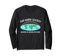 Flat Earth Society - Camiseta con diseño de Globo para Todos los Miembros Manga Larga