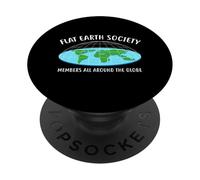 Flat Earth Society - Camiseta con diseño de Globo para Todos los Miembros PopSockets PopGrip Adhesivo