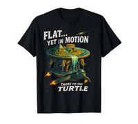 Flat Earth Yet In Motion Gracias a la Camiseta de fantasía de Tortuga Camiseta