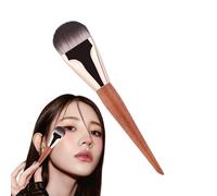 Flat Foundation Brush - Ultra Thin Makeup Applicator | Soft Fiber Bristles, Aluminum Tube, Birch Wood Handle, 17.1x3.6cm Size, Lightweight 21g, Portable Tool for Cream Blending Powder Buffing