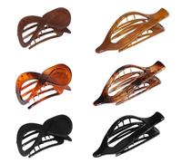 Flat Hair Clips, 6 Pieces Horizontal Non Slip Hairpin Barrettes, Vintage Banana Clips, Comfortable Hairgrips, Material, Ideal Headdress for Women, 3.35x1.69x1.57 Inches