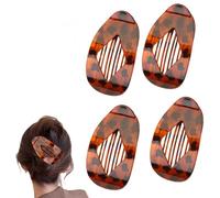 Flat Hair Clips for Women, Curved Design Duckbill Hair Clips for Lying, Driving - Matte Strong Hold Hair Claw Clips for Thin Thick Hair, Hair Accessories for Women and Girls (Red leopard print)