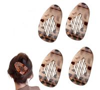 Flat Hair Clips for Women, Curved Design Duckbill Hair Clips for Lying, Driving - Matte Strong Hold Hair Claw Clips for Thin Thick Hair, Hair Accessories for Women and Girls (White leopard print)